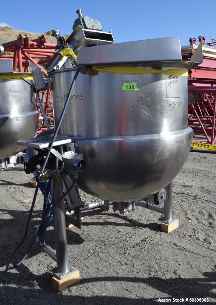 Used Hamilton Style CW Tilting Kettle, 150 Gallon, 316 Stainless Steel