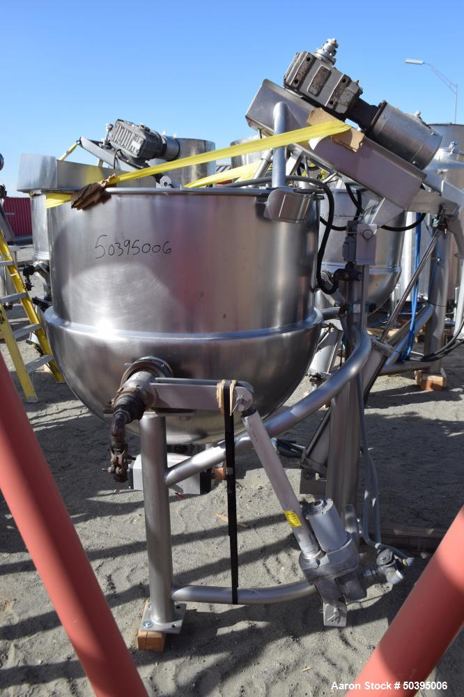 Used Hamilton Style CW Tilting Kettle, 150 Gallon, 316 Stainless Steel