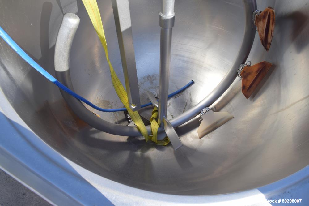 Used Hamilton Style CW Tilting Kettle, 150 Gallon, 316 Stainless Steel.