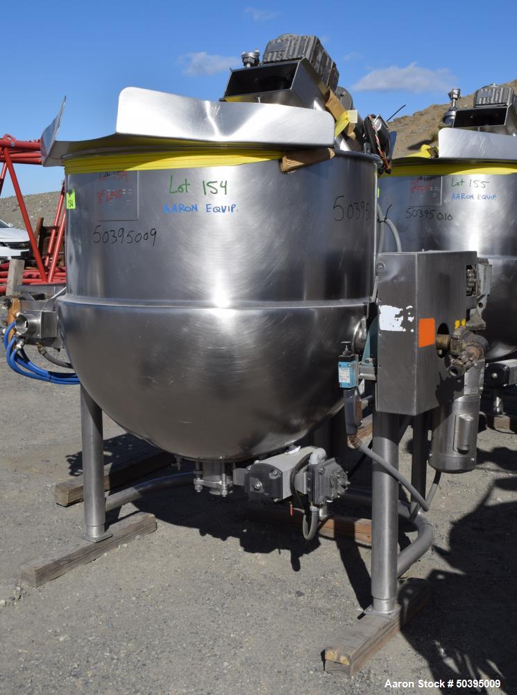 Used Hamilton Style CW Tilting Kettle, 150 Gallon, 316 Stainless Steel.