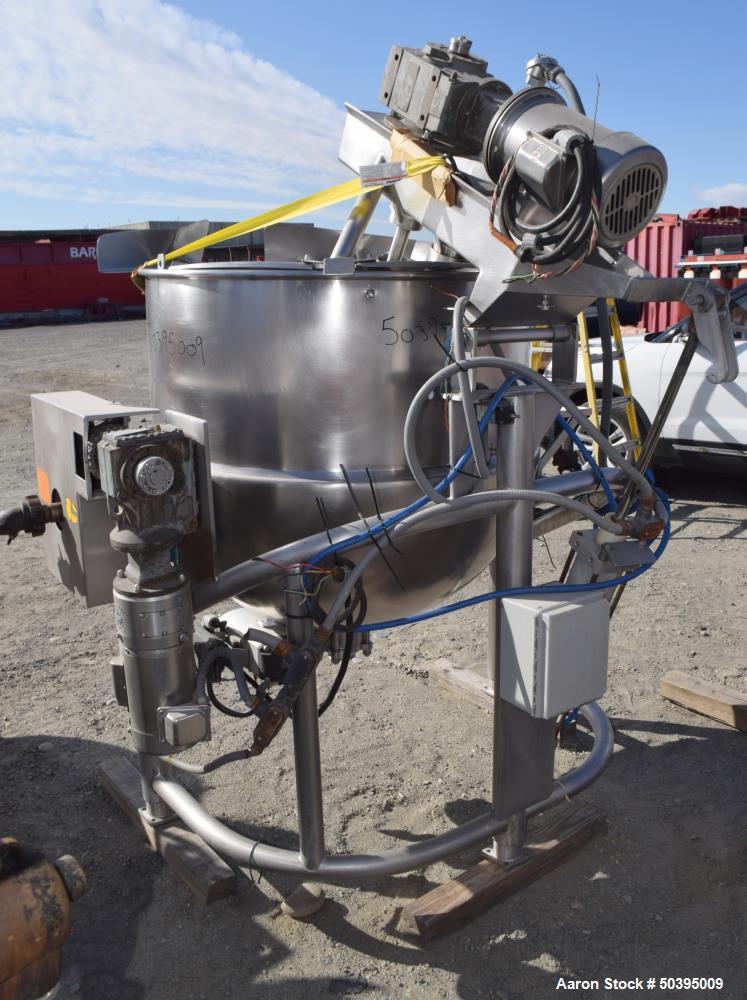 Used Hamilton Style CW Tilting Kettle, 150 Gallon, 316 Stainless Steel.