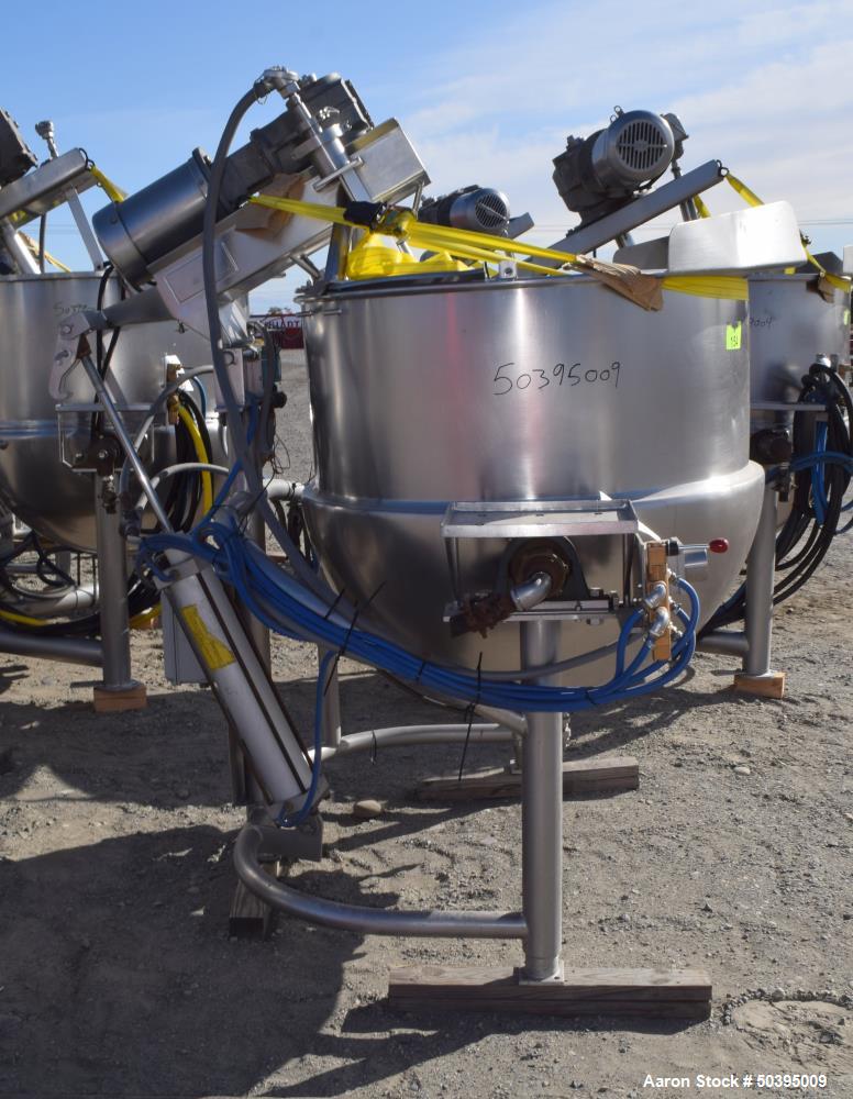 Used Hamilton Style CW Tilting Kettle, 150 Gallon, 316 Stainless Steel.