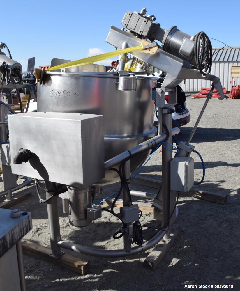 Used Hamilton Style CW Tilting Kettle, 150 Gallon, 316 Stainless Steel.