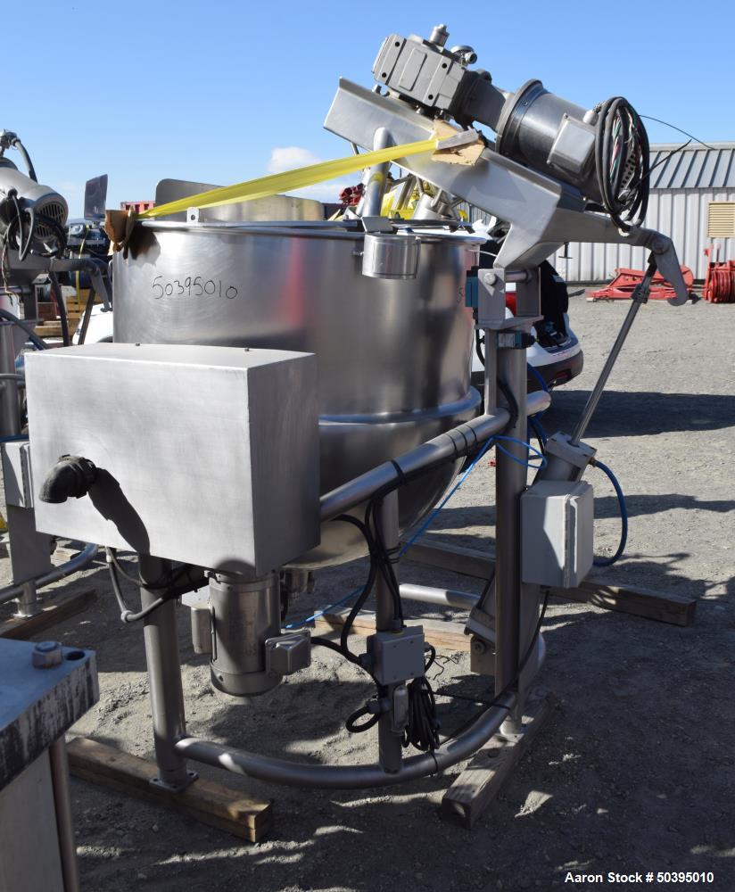 Used- Hamilton Style CW Tilting Kettle, 150 Gallon, 316 Stainless Steel.