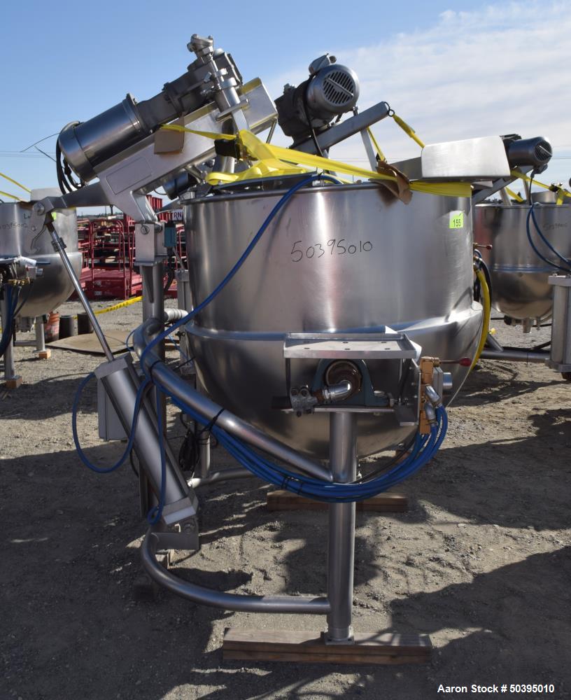 Used Hamilton Style CW Tilting Kettle, 150 Gallon, 316 Stainless Steel.