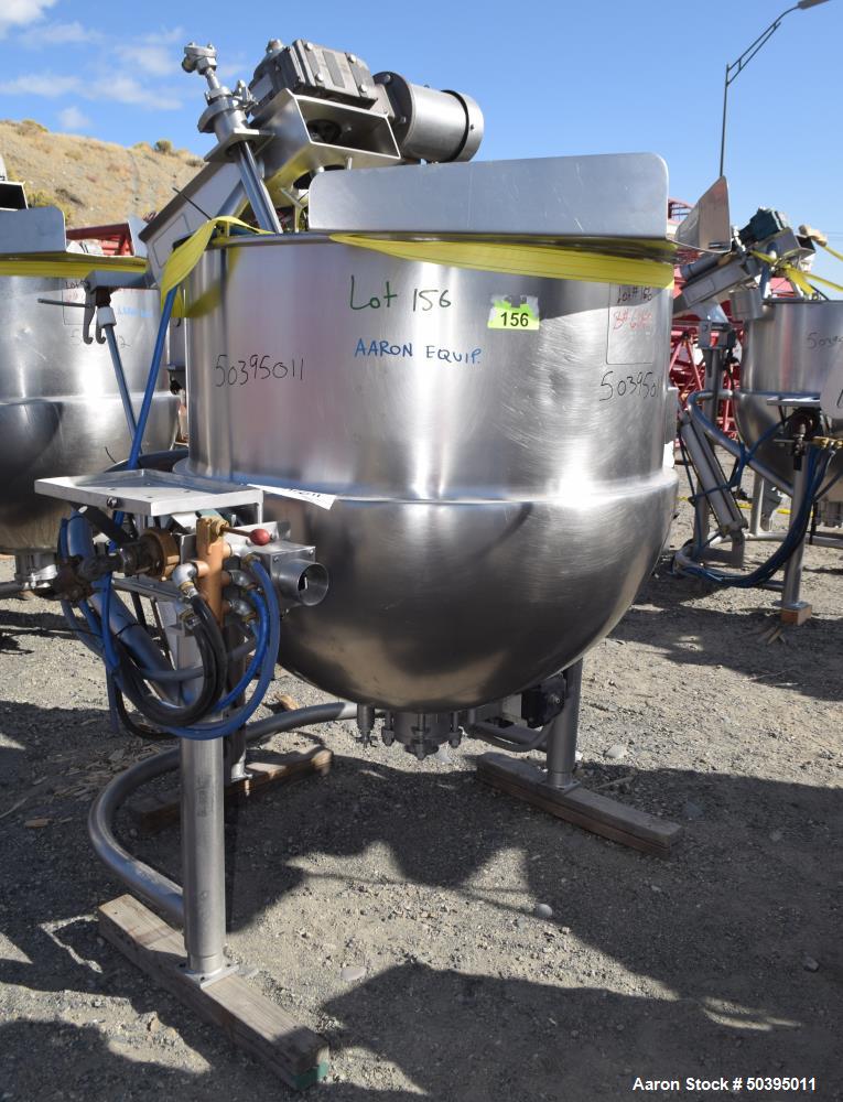 Used Hamilton Style CW Tilting Kettle, 150 Gallon, 316 Stainless Steel.