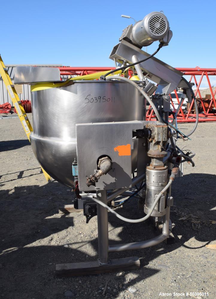 Used Hamilton Style CW Tilting Kettle, 150 Gallon, 316 Stainless Steel.