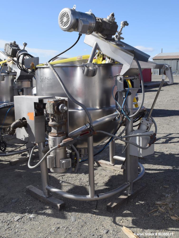 Used Hamilton Style CW Tilting Kettle, 150 Gallon, 316 Stainless Steel.