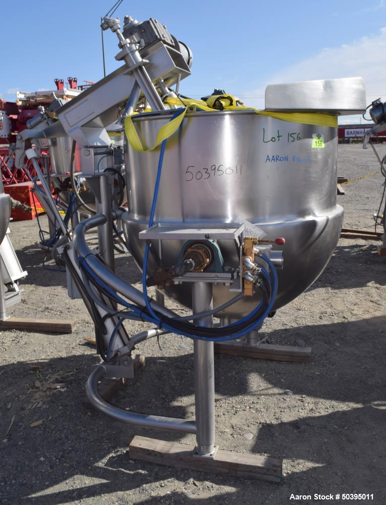 Used Hamilton Style CW Tilting Kettle, 150 Gallon, 316 Stainless Steel.
