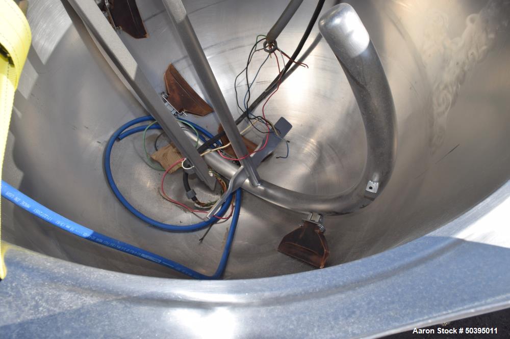 Used Hamilton Style CW Tilting Kettle, 150 Gallon, 316 Stainless Steel.