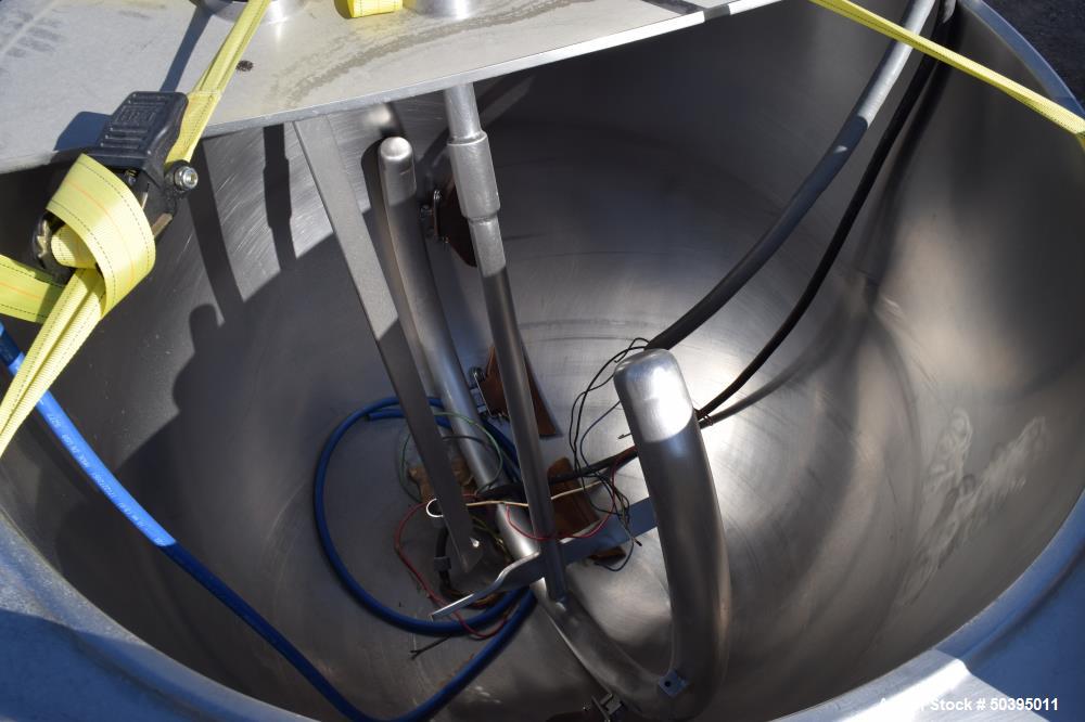 Used Hamilton Style CW Tilting Kettle, 150 Gallon, 316 Stainless Steel.