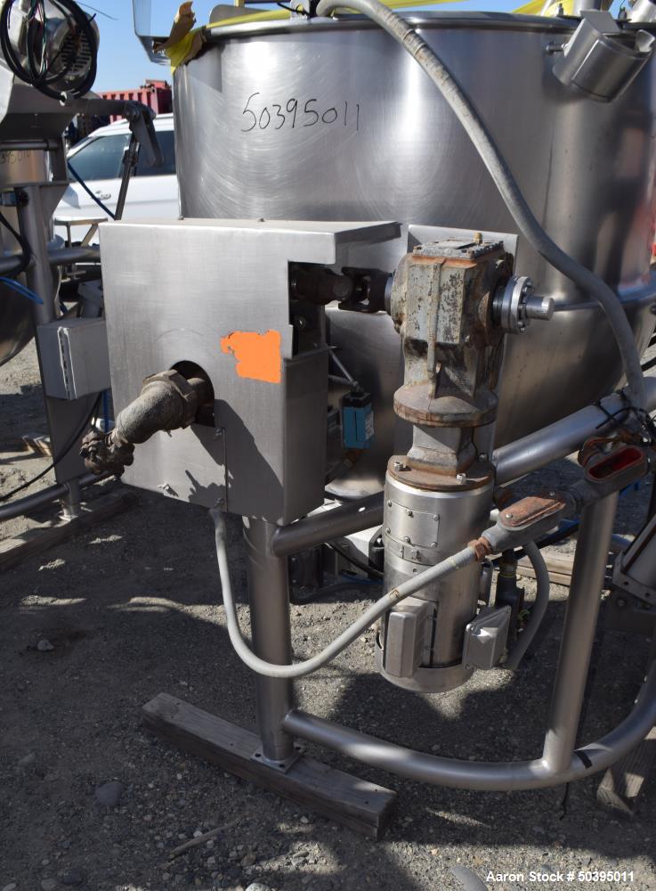 Used Hamilton Style CW Tilting Kettle, 150 Gallon, 316 Stainless Steel.