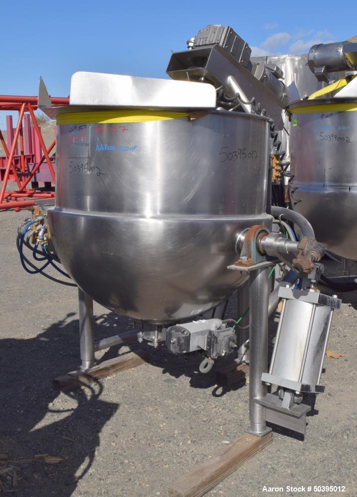 Used Hamilton Style CW Tilting Kettle, 150 Gallon, 316 Stainless Steel.
