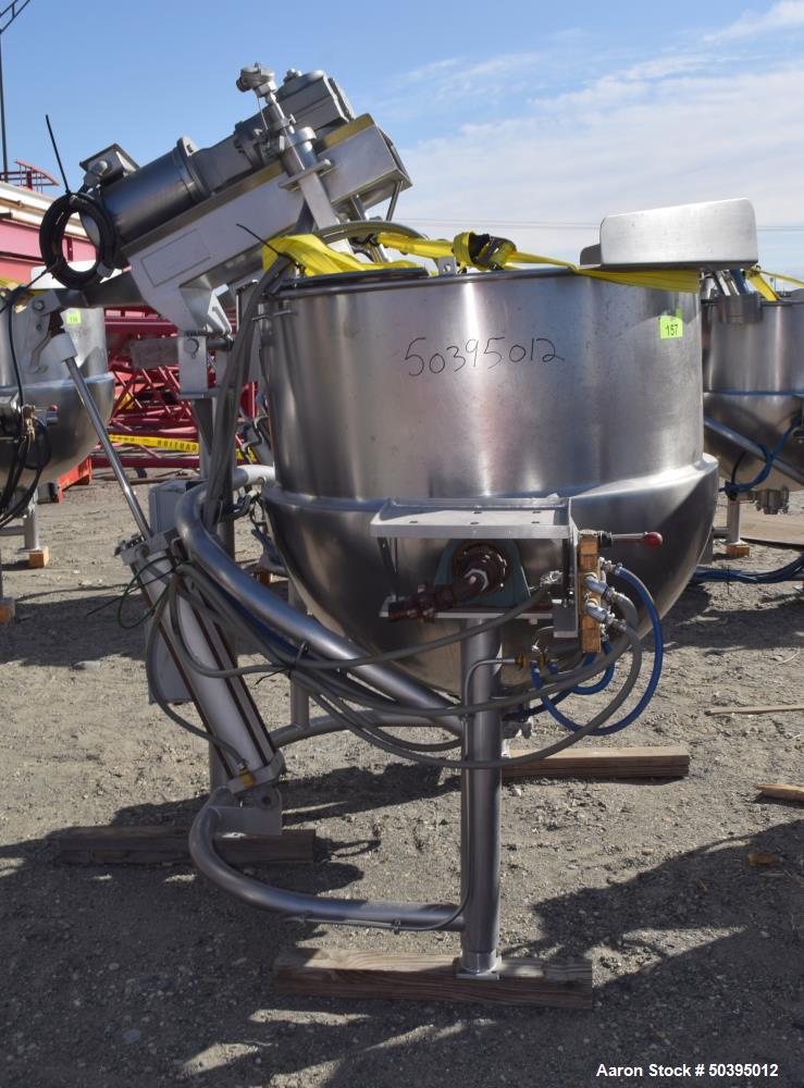 Used Hamilton Style CW Tilting Kettle, 150 Gallon, 316 Stainless Steel.