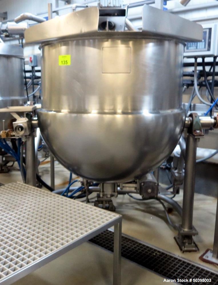 Used- Hamilton Style CW Tilting Kettle, 150 Gallon, 316 Stainless Steel