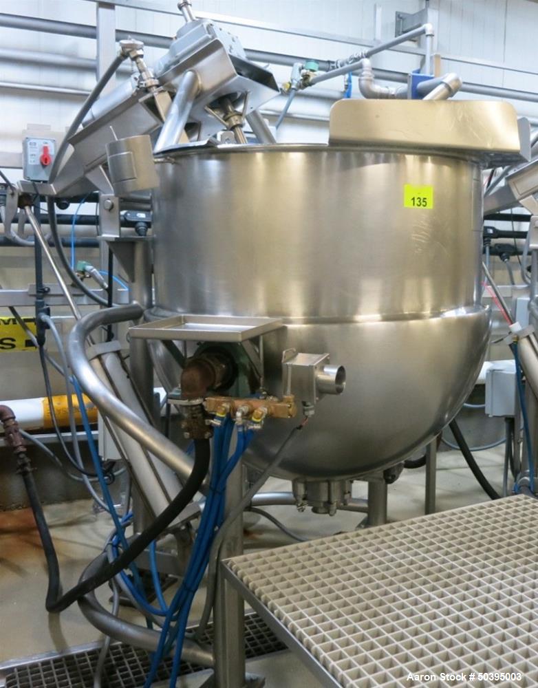 Used Hamilton Style CW Tilting Kettle, 150 Gallon, 316 Stainless Steel