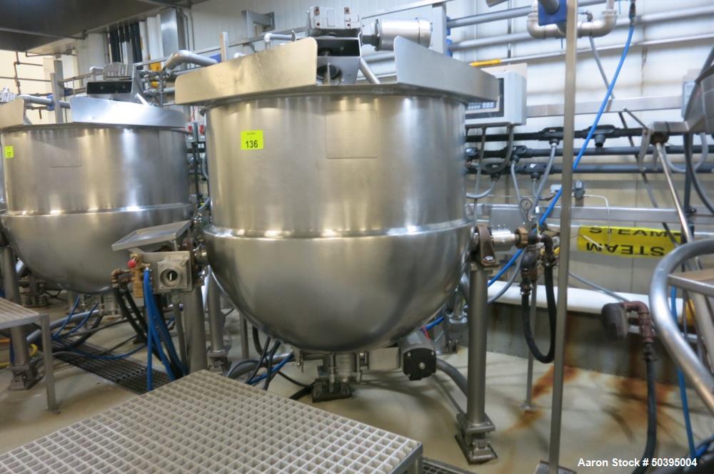 Used Hamilton Style CW Tilting Kettle, 150 Gallon, 316 Stainless Steel
