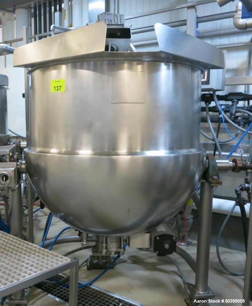 Used Hamilton Style CW Tilting Kettle, 150 Gallon, 316 Stainless Steel