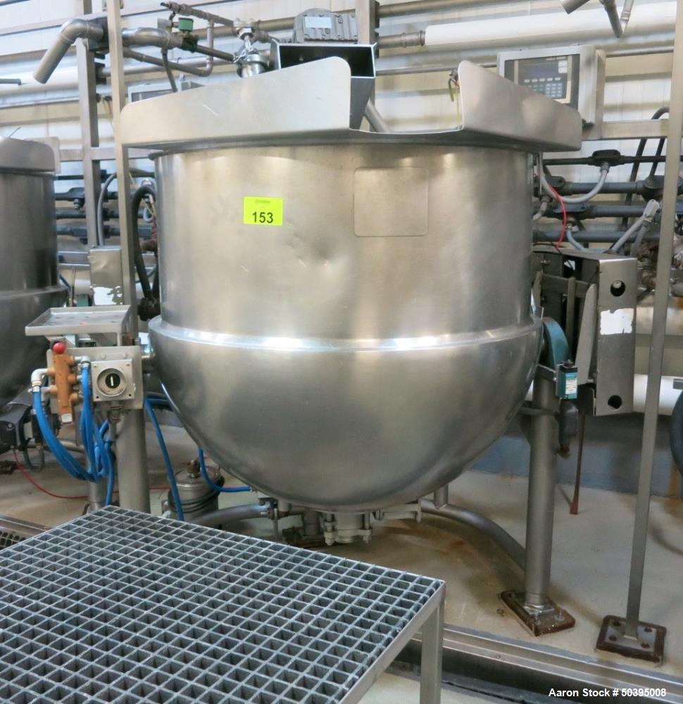 Used Hamilton Style CW Tilting Kettle, 150 Gallon, 316 Stainless Steel