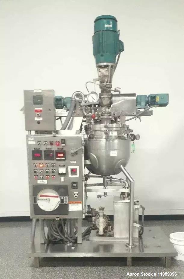 Used J.C. Pardo 13 Gallon Jacketed Vacuum Kettle | 316SS Triple Motion Agi-Mixer