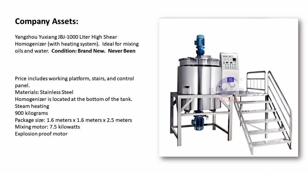 Guangzhou YuXiang 1000 Liter Liquid Washing Homogenizing Mixer