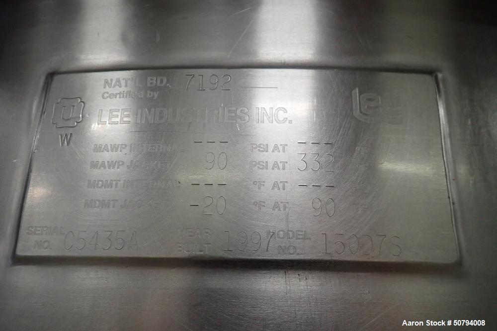 Used Lee Industries Stainless Steel 150 Gallon Kettle