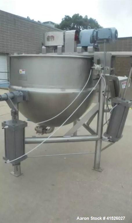 Used Lee 300 Gallon Stainless Steel Jacketed Double Motion Tilt Kettle | Scraped Surface Agitated Cooker