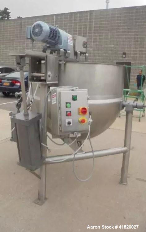 Used Lee 300 Gallon Stainless Steel Jacketed Double Motion Tilt Kettle | Scraped Surface Agitated Cooker