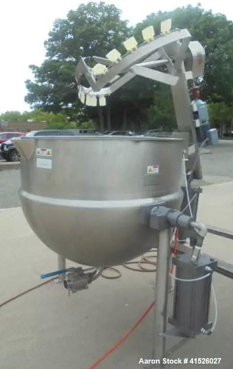 Used Lee 300 Gallon Stainless Steel Jacketed Double Motion Tilt Kettle | Scraped Surface Agitated Cooker