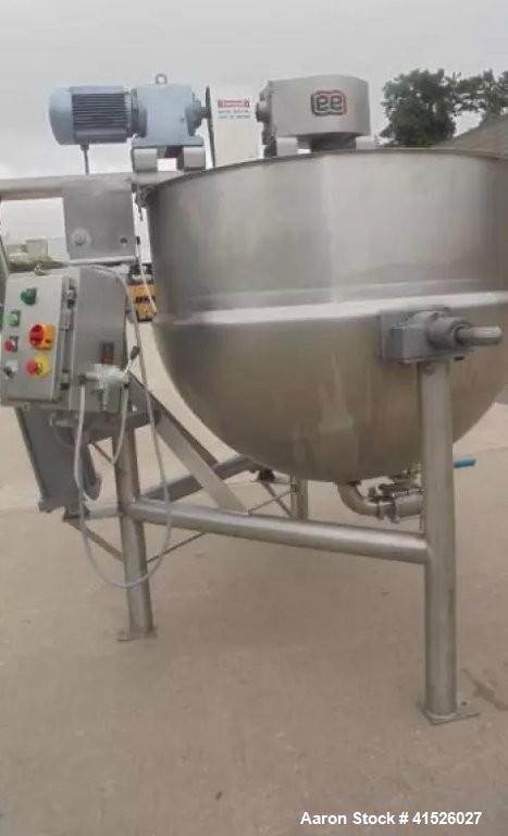 Used Lee 300 Gallon Stainless Steel Jacketed Double Motion Tilt Kettle | Scraped Surface Agitated Cooker