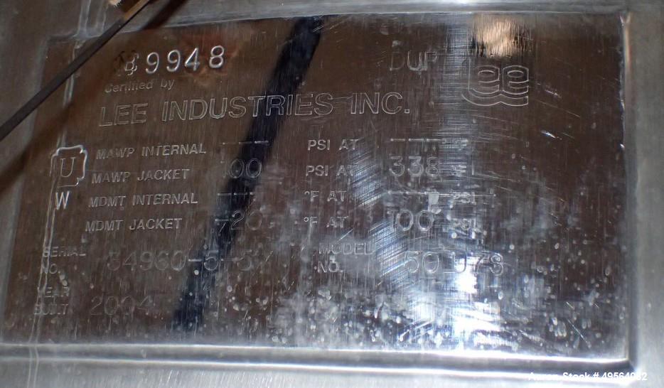 Used Lee Industries Triple Agitated Kettle, 50 Gallon