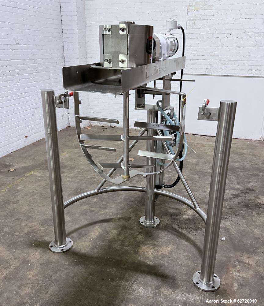 Used- Lee Floor Mounted 75 Gallon Dual Motion Tilt Back Agitator Assembly, Model 9M, 316 Stainless Steel. Approximate 30" wi...