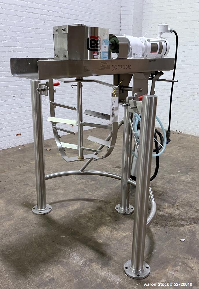 Used- Lee Floor Mounted 75 Gallon Dual Motion Tilt Back Agitator Assembly, Model 9M, 316 Stainless Steel. Approximate 30" wi...