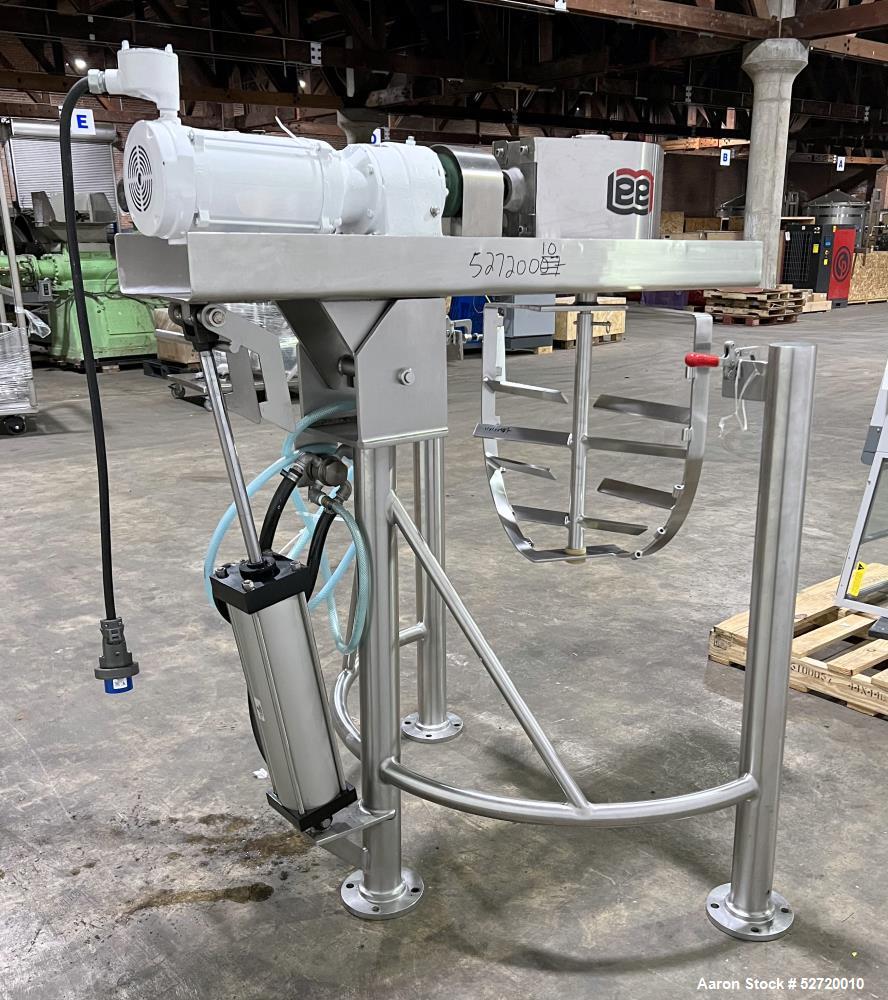 Used- Lee Floor Mounted 75 Gallon Dual Motion Tilt Back Agitator Assembly, Model 9M, 316 Stainless Steel. Approximate 30" wi...