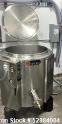 Used- Groen Electric Steam Jacketed Kettle, 40 Gallon, Stainless Steel. 32" Diameter. 37" Rim height. Electric self-containe...