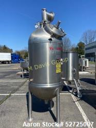 Used- Lee Industries Vacuum Kettle, Model 1250, Stainless Steel, Vertical. Hemispherical top and bottom. Internal rated full...