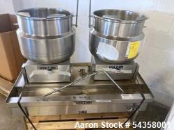Used Vulcan VKT50 Direct Steam Countertop Tilting Kettles – Dual 12 Gallon, 50 PSI (2014)