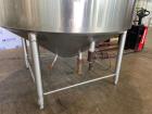 Used APV Crepaco Cooker / Kettle, Approximate 400 Gallon, Stainless Steel, Vertical. Flat top, coned bottom. Jacket rated 75 psi to -20 to 350 degrees F. Stainless steel agitator bridge. Center botto...