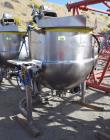 Used Hamilton Style CW Tilting Kettle, 150 Gallon, 316 Stainless Steel.
