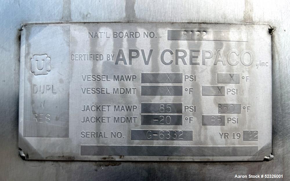 APV Crepaco 2,000 Gallon Mix Kettle