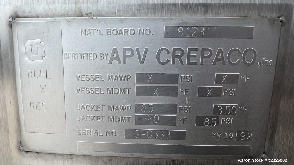 APV Crepaco 2,000 Gallon Mix Kettle