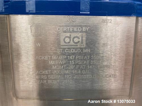 Used DCI 2,500 Gallon Jacketed Sweep Tank