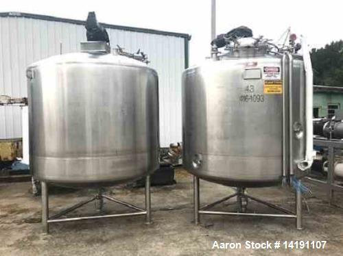 Used JV Northwest 1200 Gallon (4500 Liter) Sanitary Pharmaceutical Processor