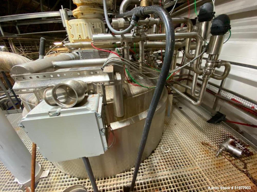 Used Lee Steam Jacketed 3,000 Gallon Stainless Steel Mix Tank