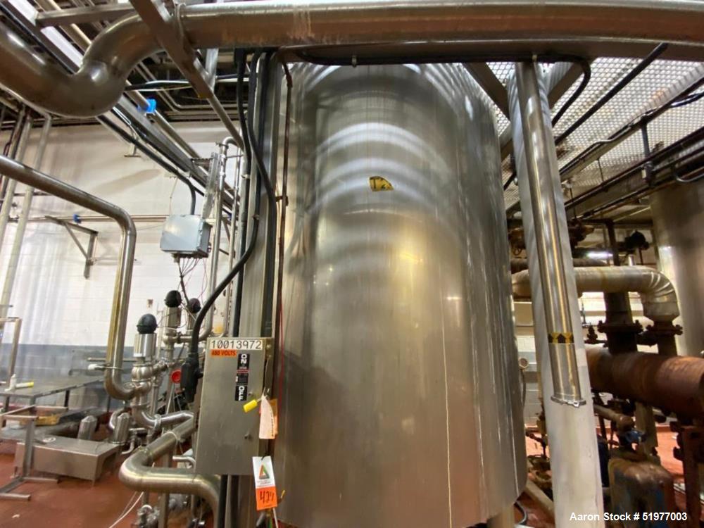 Used Lee Steam Jacketed 3,000 Gallon Stainless Steel Mix Tank