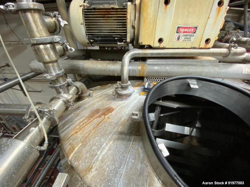 Used Lee Steam Jacketed 3,000 Gallon Stainless Steel Mix Tank