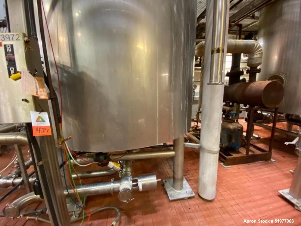 Used Lee Steam Jacketed 3,000 Gallon Stainless Steel Mix Tank