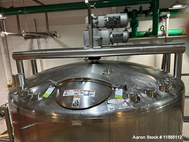 Used Walker 4000 Gallon 316L Stainless Steel Kettle – Jacketed, Double Motion Agitator, CIP, Polished, 2018