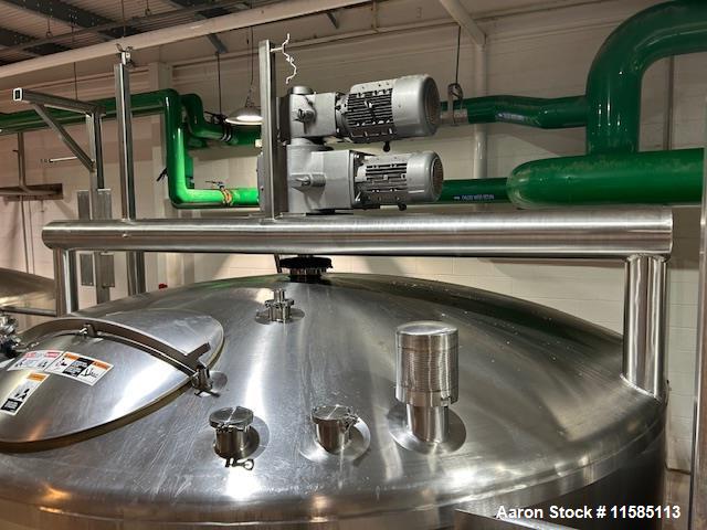 Used Walker 4000 Gallon 316L Stainless Steel Kettle – Jacketed, Dual Agitators, Sanitary CIP, Built 2018