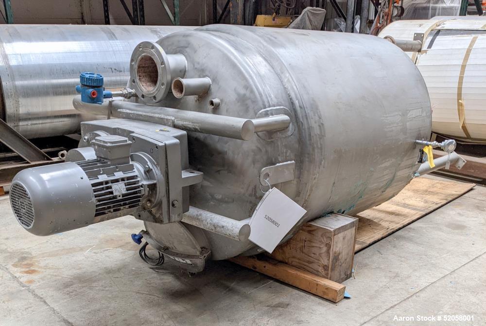 Used A&B Process Systems 500 Gallon Jacketed Tank, 304 Stainless Steel,